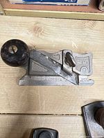 Top view of Stanley No. 98 side rabbet plane showing knob, iron, and body