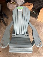 Full view of grey-blue Adirondack chair