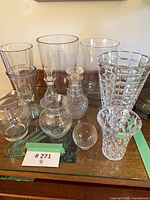 Group of all glass and crystal pieces on table