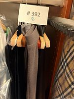 Skirts grouped on hangers