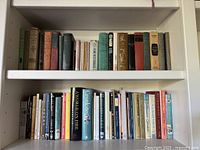 Two shelves of mixed vintage books