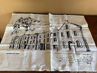 Full tea towel showing Salamanca Place illustration