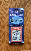 Front of sealed 1990 Donruss Toronto Blue Jays team set packaging showing Fred McGriff card