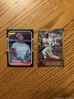 Fronts of both Bo Jackson baseball cards