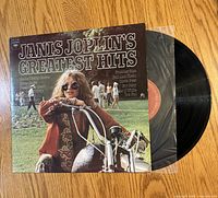 Front cover of Janis Joplin's Greatest Hits and exposed LP