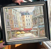 Front view of framed painting showing entire artwork and frame