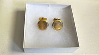 Pair of round gold-filled cufflinks in presentation box