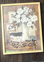 Full view of framed lithograph showing artwork and frame