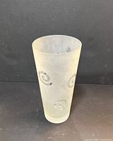 Full front view of frosted crystal vase