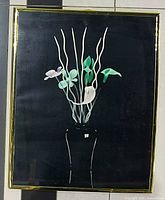 Front view of framed floral print