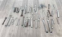 All wrenches laid out showing quantity and variety