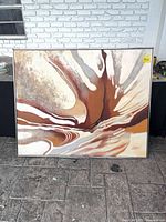 Full view of framed abstract painting