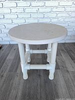 Overall view of round PVC side table