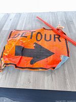 Full view of sign with brace showing overall condition