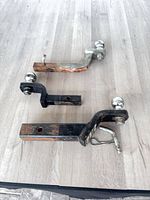 Top view of three trailer hitch ball mounts