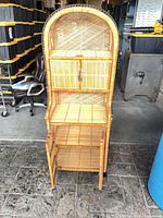 Full view of wicker storage unit front