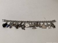 Full view of sterling bracelet with all charms attached