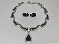 Full view of necklace and earrings set