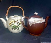 Both Japanese teapots front view