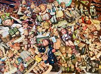 Grouped view of numerous Hummel figurine die-cuts