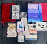 Group view of all notebooks and pads laid out