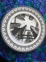 Front of city skyline plate with border detail
