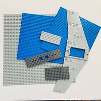 All baseplates, wing and additional plates laid out