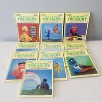 All ten Sesame Street Treasury books laid out in two rows