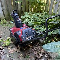 Full view of Toro CCR 3650 snowblower on patio