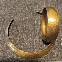 Brass hammered choker and matching hammered cuff bracelet