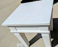 Top view of white wood side table