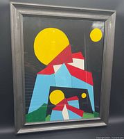 Full view of framed abstract artwork