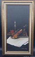 Full view of framed Bisley still-life painting