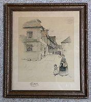 Full view of framed Cecil Aldin lithograph