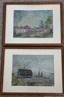 Both framed watercolours, stacked view