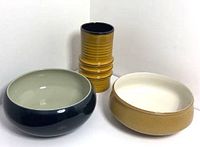 All three ceramic pieces grouped together