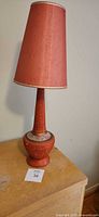 Full view of table lamp with shade