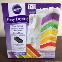 Front of sealed Wilton Easy Layers Cake Pan Set box