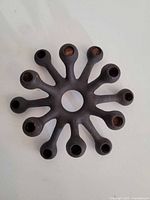 Top view showing 12-arm spider candelabra layout