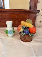 Fruit basket figurine front view