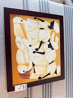 Front view of framed painting showing entire artwork and frame