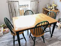 Overall view of table and four chairs