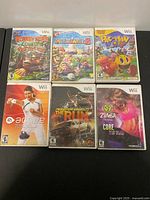 Group shot of all six Wii game cases