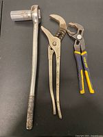 Ratchet wrench with socket, large groove joint pliers, IRWIN Vise-Grip pliers