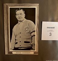 Front of Beehive Group 3 Bernie Geoffrion hockey photo card showing portrait, border and name