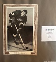 Front of Beehive photo showing Pete Mahovlich image, border and caption