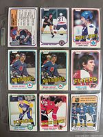 Nine cards including team leader Gretzky, Super Action, Darryl Sittler, Michel Goulet, Bobby Clarke, Larry Murphy, Doug Wilson