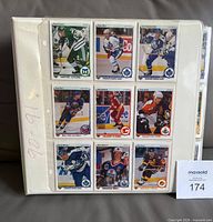 binder cover showing nine hockey cards from Upper Deck 1990-91 set
