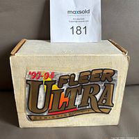 Closed cardboard box with ’93-94 Fleer Ultra label