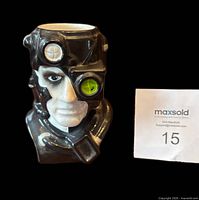 Front view of sculpted Borg head mug